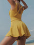'Lyra' V-Neck Unitard Lined Active Dress - Celes Fashion